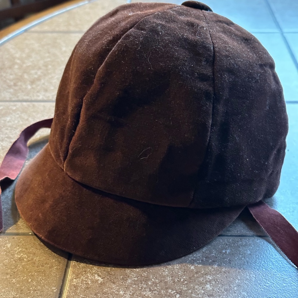 No Tag Brown Velvet Kids Riding Hat Sz 20
